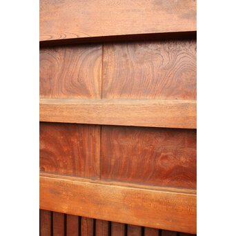 天地腰板巾着金具玉杢総欅格子蔵戸　W516Y 