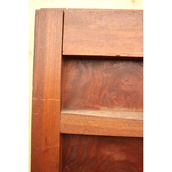 天地腰板巾着金具玉杢総欅格子蔵戸　W516Y 