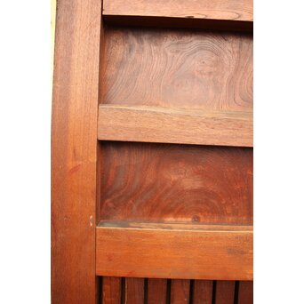 天地腰板巾着金具玉杢総欅格子蔵戸　W516Y 