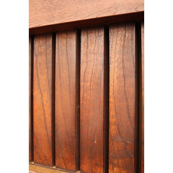 天地腰板巾着金具玉杢総欅格子蔵戸　W516Y 