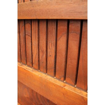 天地腰板巾着金具玉杢総欅格子蔵戸　W516Y 