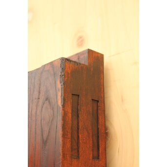 天地腰板巾着金具玉杢総欅格子蔵戸　W516Y 