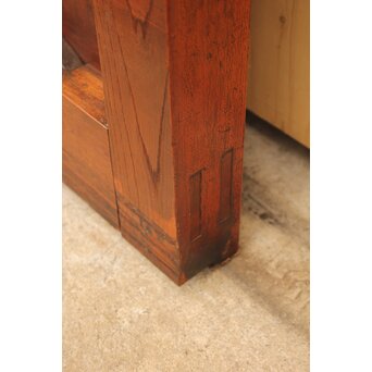 天地腰板巾着金具玉杢総欅格子蔵戸　W516Y 