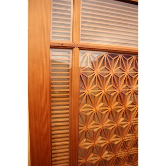 特大両面ガラス多種組子欄間/建具　2枚1組　R1994 