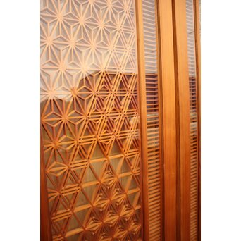 特大両面ガラス多種組子欄間/建具　2枚1組　R1994 