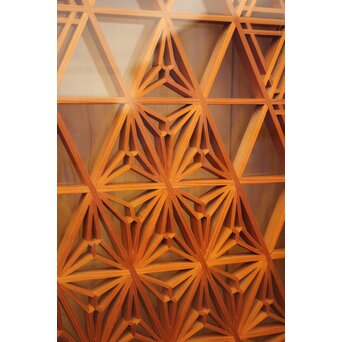 特大両面ガラス多種組子欄間/建具　2枚1組　R1994 