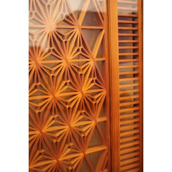 特大両面ガラス多種組子欄間/建具　2枚1組　R1994 