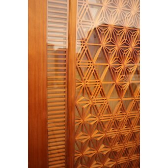 特大両面ガラス多種組子欄間/建具　2枚1組　R1994 