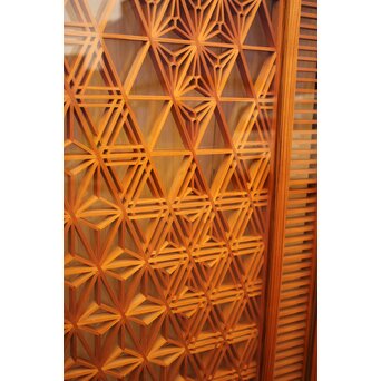 特大両面ガラス多種組子欄間/建具　2枚1組　R1994 