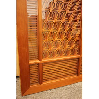 特大両面ガラス多種組子欄間/建具　2枚1組　R1994 