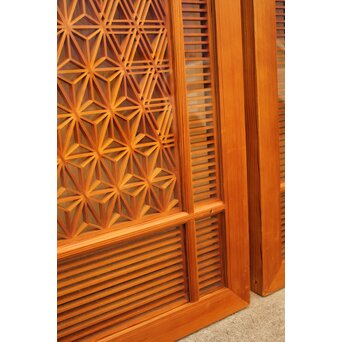 特大両面ガラス多種組子欄間/建具　2枚1組　R1994 