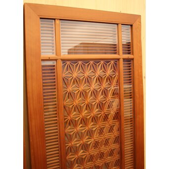 特大両面ガラス多種組子欄間/建具　2枚1組　R1994 