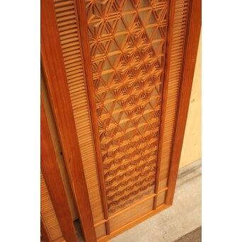 特大両面ガラス多種組子欄間/建具　2枚1組　R1994 