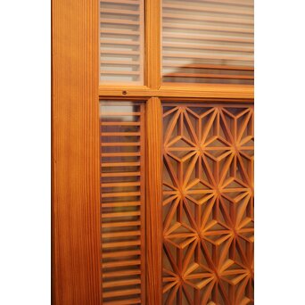 特大両面ガラス多種組子欄間/建具　2枚1組　R1994 