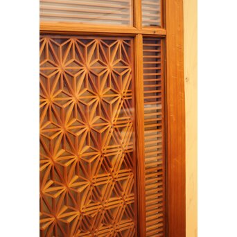 特大両面ガラス多種組子欄間/建具　2枚1組　R1994 