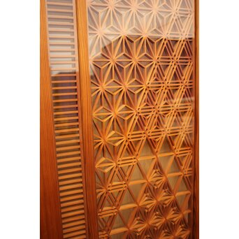 特大両面ガラス多種組子欄間/建具　2枚1組　R1994 