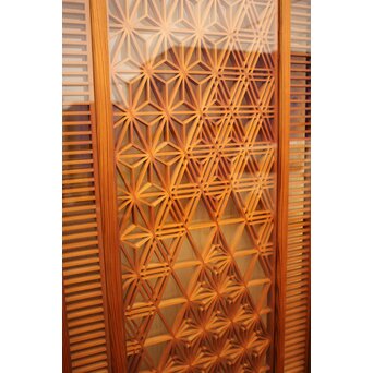 特大両面ガラス多種組子欄間/建具　2枚1組　R1994 