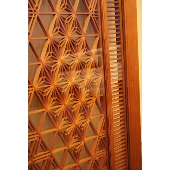 特大両面ガラス多種組子欄間/建具　2枚1組　R1994 