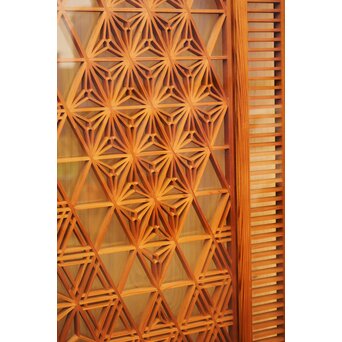 特大両面ガラス多種組子欄間/建具　2枚1組　R1994 