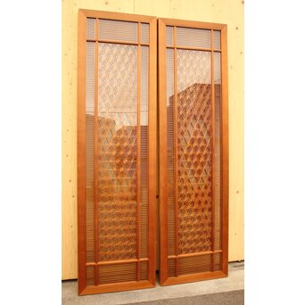 特大両面ガラス多種組子欄間/建具　2枚1組　R1994 