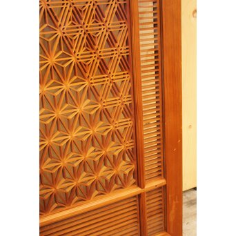 特大両面ガラス多種組子欄間/建具　2枚1組　R1994 