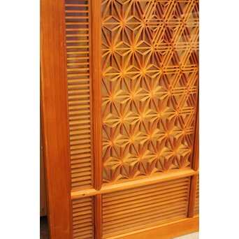 特大両面ガラス多種組子欄間/建具　2枚1組　R1994 