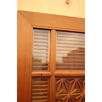 特大両面ガラス多種組子欄間/建具　2枚1組　R1994 