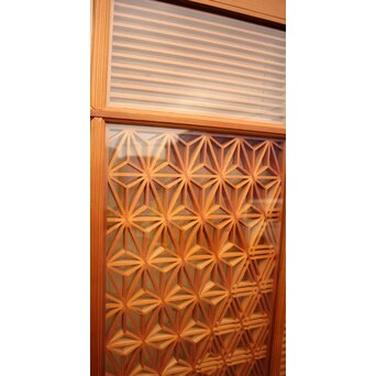 特大両面ガラス多種組子欄間/建具　2枚1組　R1994 