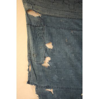 藍染　継接ぎの掛物/タペストリー　J2394 