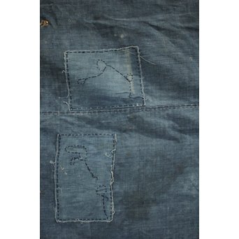 藍染　継接ぎの掛物/タペストリー　J2394 