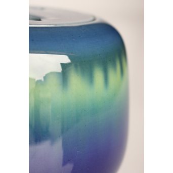 人間国宝　三代徳田八十吉作 金文字銘　耀彩香炉　K392 