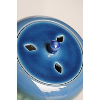 人間国宝　三代徳田八十吉作 金文字銘　耀彩香炉　K392 