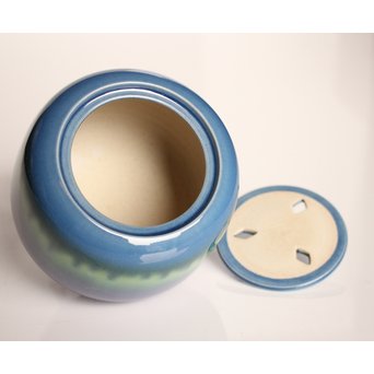 人間国宝　三代徳田八十吉作 金文字銘　耀彩香炉　K392 