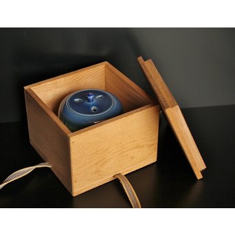 人間国宝　三代徳田八十吉作 金文字銘　耀彩香炉　K392 