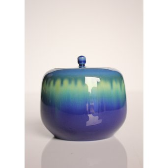 人間国宝　三代徳田八十吉作 金文字銘　耀彩香炉　K392 