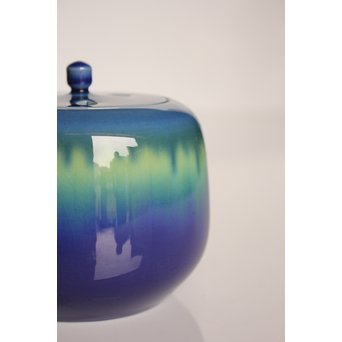 人間国宝　三代徳田八十吉作 金文字銘　耀彩香炉　K392 