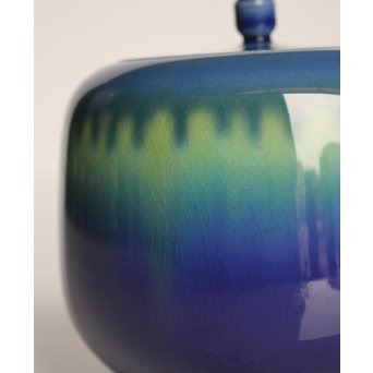 人間国宝　三代徳田八十吉作 金文字銘　耀彩香炉　K392 