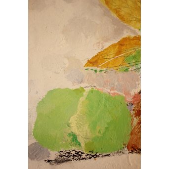 島村達彦　油絵8号「マロニエの葉」　S2875 