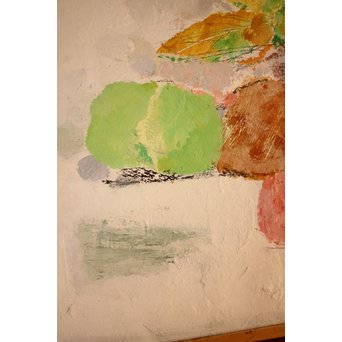 島村達彦　油絵8号「マロニエの葉」　S2875 