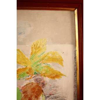 島村達彦　油絵8号「マロニエの葉」　S2875 