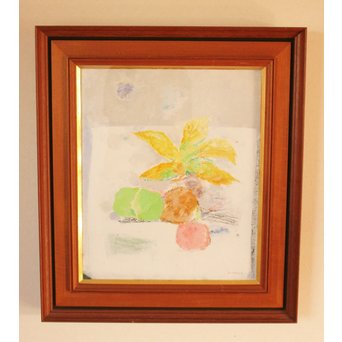 島村達彦　油絵8号「マロニエの葉」　S2875