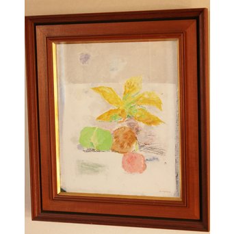 島村達彦　油絵8号「マロニエの葉」　S2875 