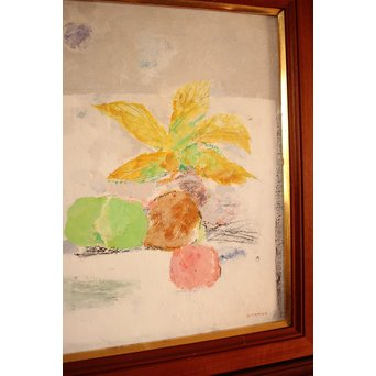 島村達彦　油絵8号「マロニエの葉」　S2875 