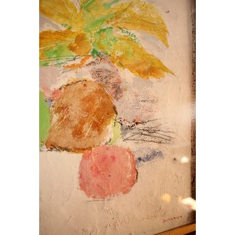 島村達彦　油絵8号「マロニエの葉」　S2875 