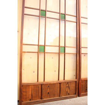 緑の色ガラスの建具　2枚1組　GD1006 