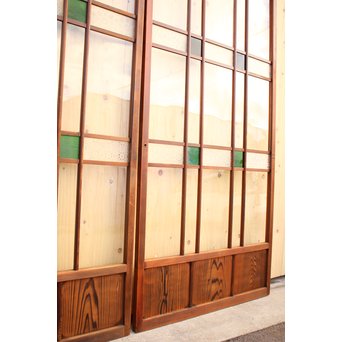 緑の色ガラスの建具　2枚1組　GD1006 