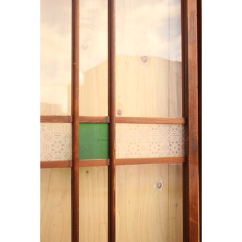 緑の色ガラスの建具　2枚1組　GD1006 