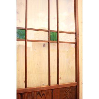 緑の色ガラスの建具　2枚1組　GD1006 