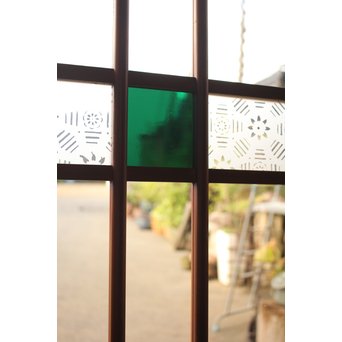 緑の色ガラスの建具　2枚1組　GD1006 