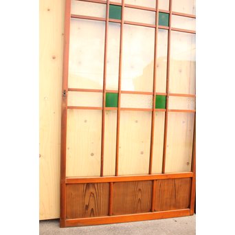 緑の色ガラスの建具　2枚1組　GD1006 